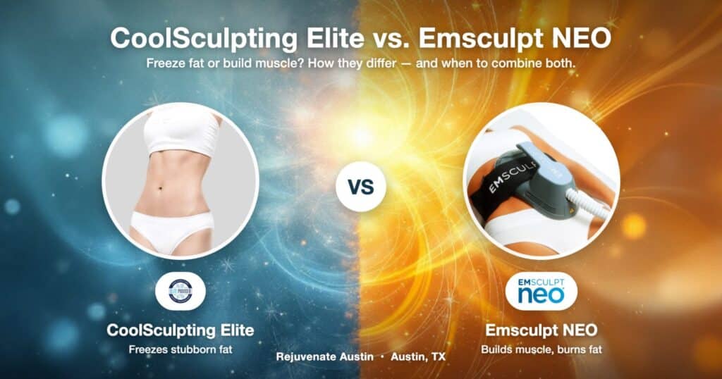 CoolSculpting Elite vs Emsculpt NEO comparison at Rejuvenate Austin